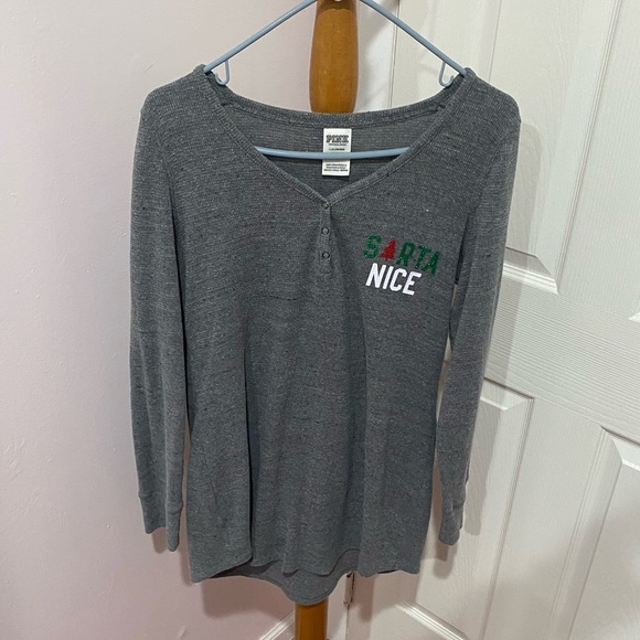 NWOT VS Pink Holiday Themed Sleep Shirt - Picture 2 of 8